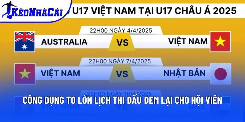 Công dụng to lớn lịch thi đấu đem lại cho hội viên